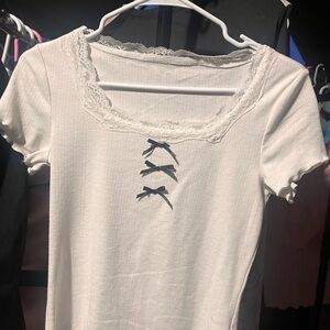 Elegant White Lace Trim Top